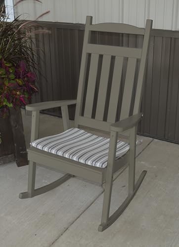 Amish-Made 28 Inch Wide Mushroom Stained Pine Wood Rocking Chair
