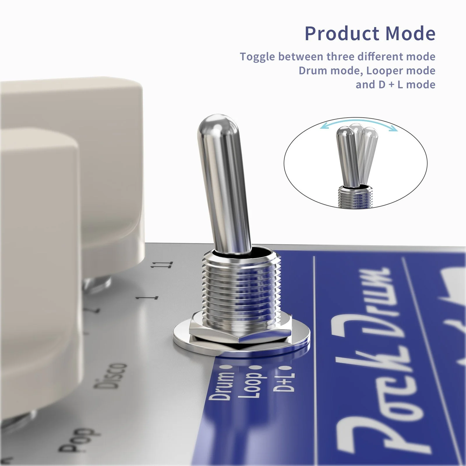 Andoer PockDrum Drum & Loop Guitar Effect Pedal 3 Modes 11 Drum Styles 11 Rhythm Types Built-in Looper Max. 20min Recording Unlimited Dub Tracks Tap Tempo