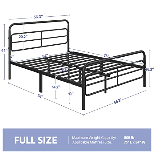 Topeakmart Twin Bed Frames Metal Platform Bed with Modern Geometric Patterned Headboard, Easy Assemble, 13 Inch Underbed Storage, No Box Spring Needed, White