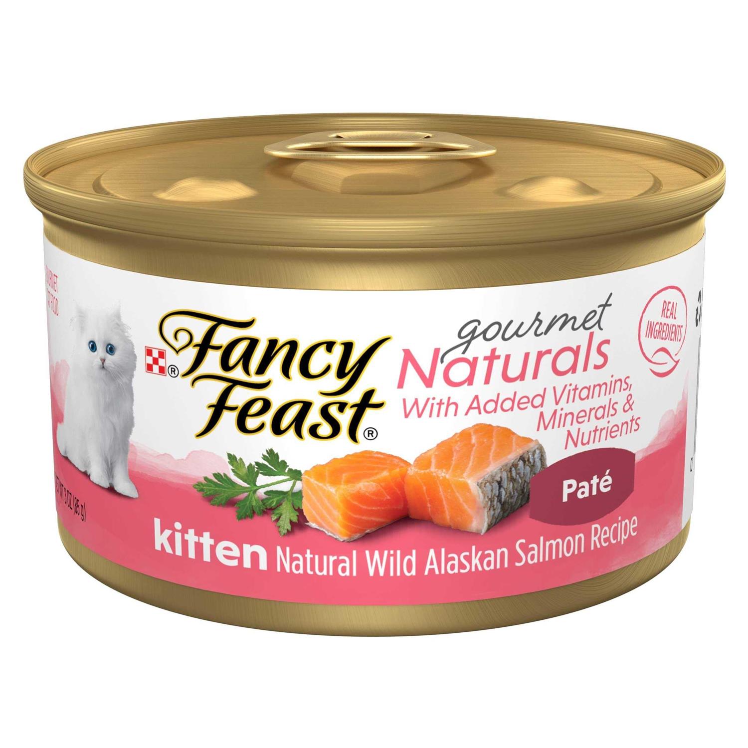 Purina Fancy Feast Grain Free Pate Wet Kitten Food Gourmet Naturals Wild Alaskan Salmon Recipe - Pet Supplies online store