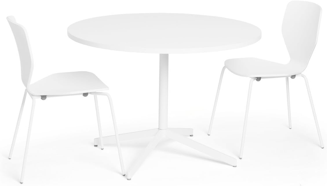 Poppin White Touchpoint Meeting Table, 42