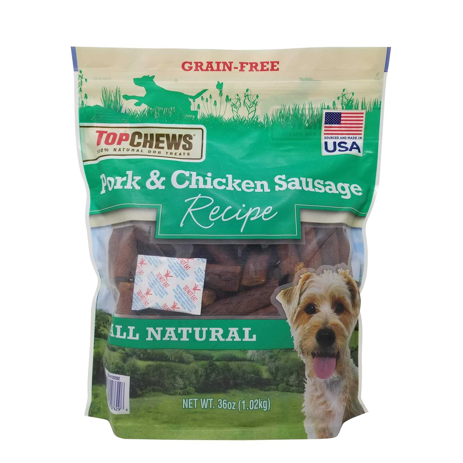Top Chews Pork & Chicken Sausage Dog Treats 36 oz - Pet Supplies online store