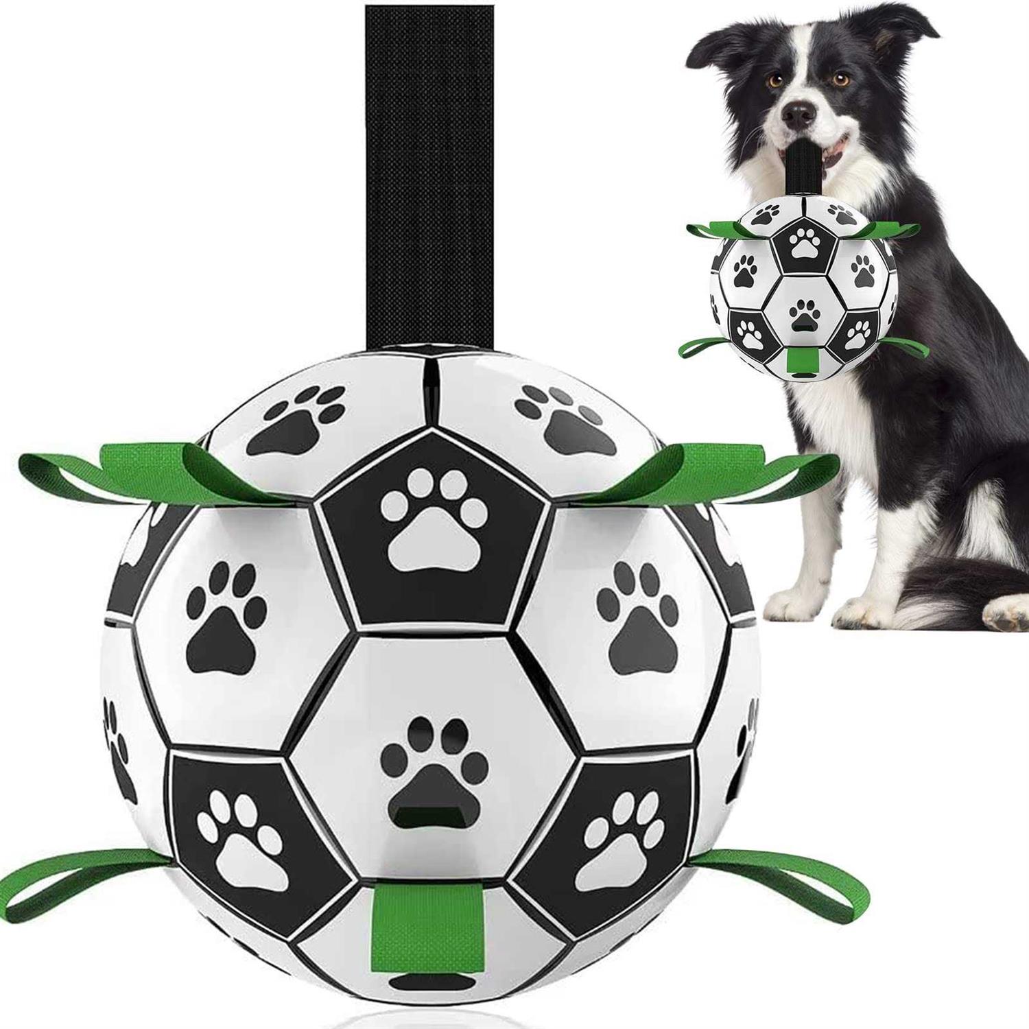 QDAN Dog Toys Soccer Ball with Straps Interactive Dog Toys for Tug of War - Pet Supplies online store