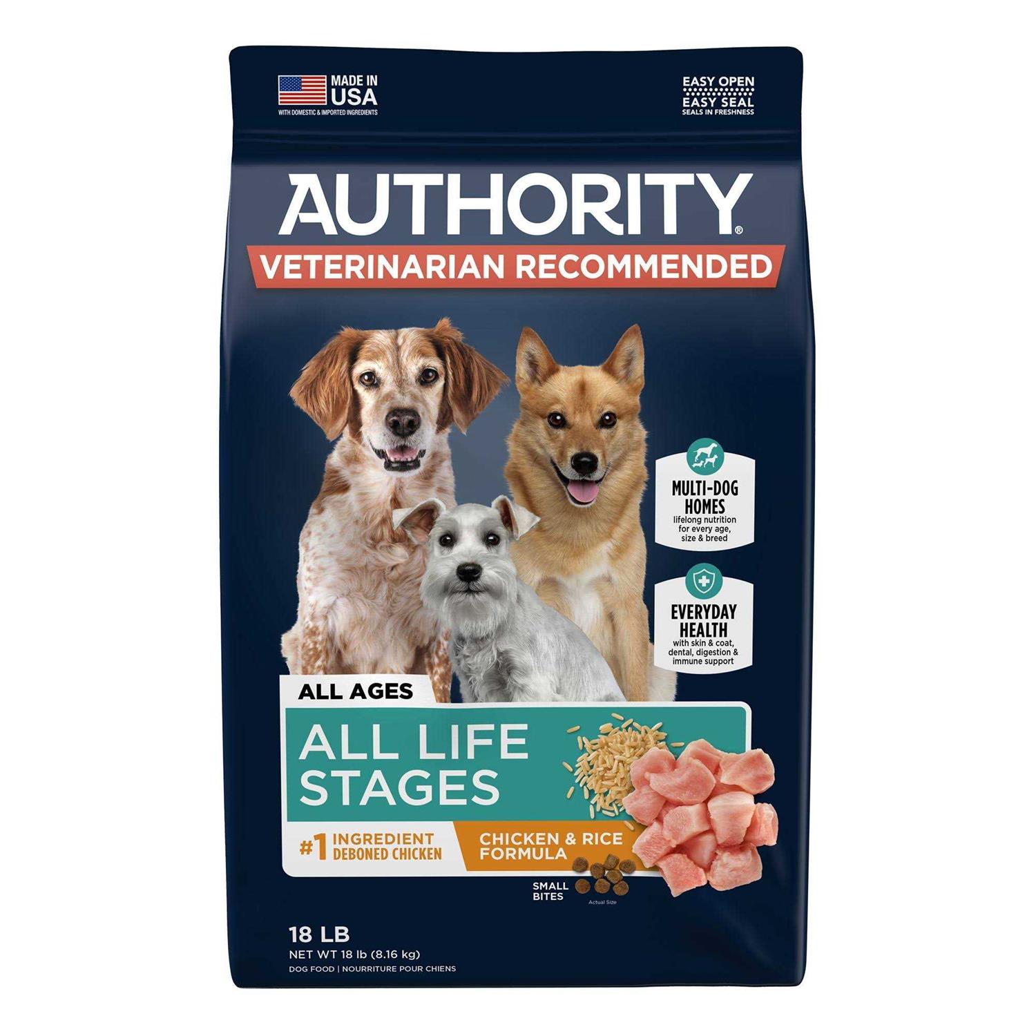 Authority Small Bites Chicken Rice Formula Dry Dog Food - Pet Supplies online store