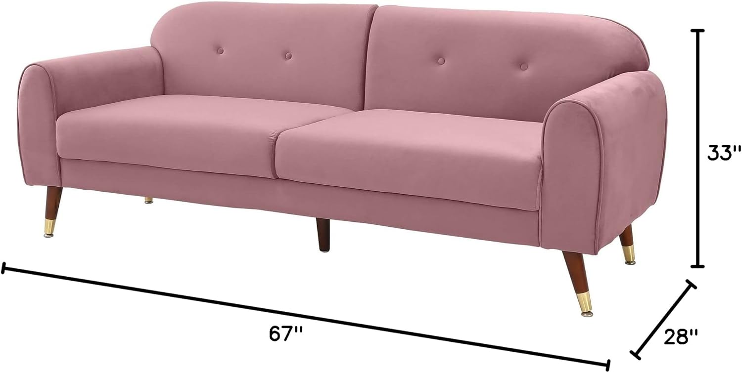 Modern Design Double Sofa Pink Polyester Suitable for Living Room and Bedroom