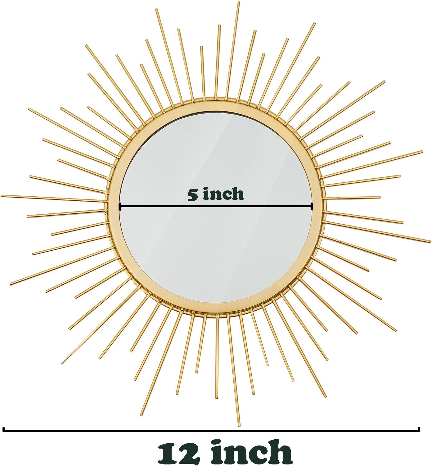 Cityelf 3 Set Gold Sunburst Mirrors for Wall Decorative Metal Mirrors Small Mirror Sets Wall Decor Hanging Mirror Wall Sculpture for Bedroom Living Room Entryway