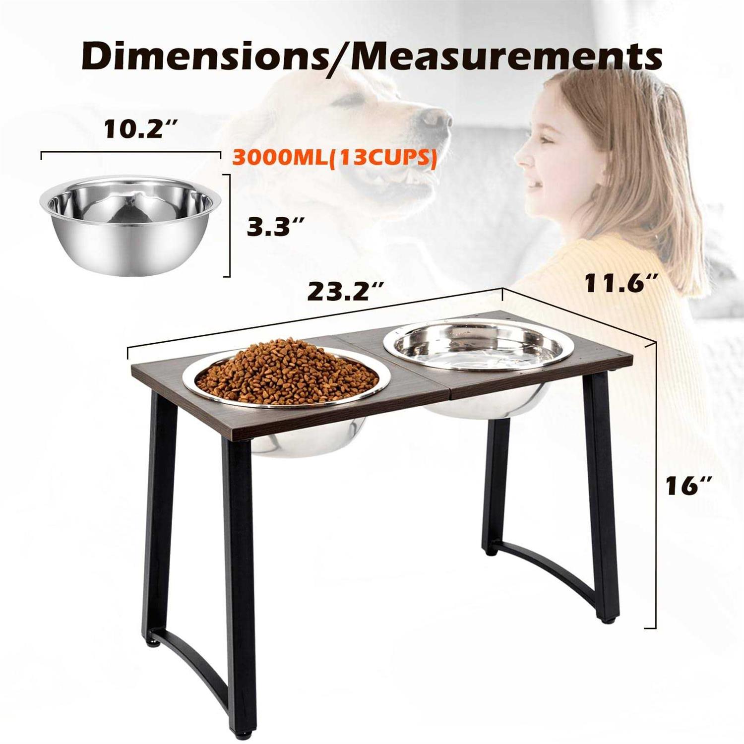 ADENGL Elevated Dog Bowls for X-Large and Large Dogs Raised Dog Bowl Stand with 2 X-Large Stainless Steel Bowls and Slow Feeder - Pet Supplies online store