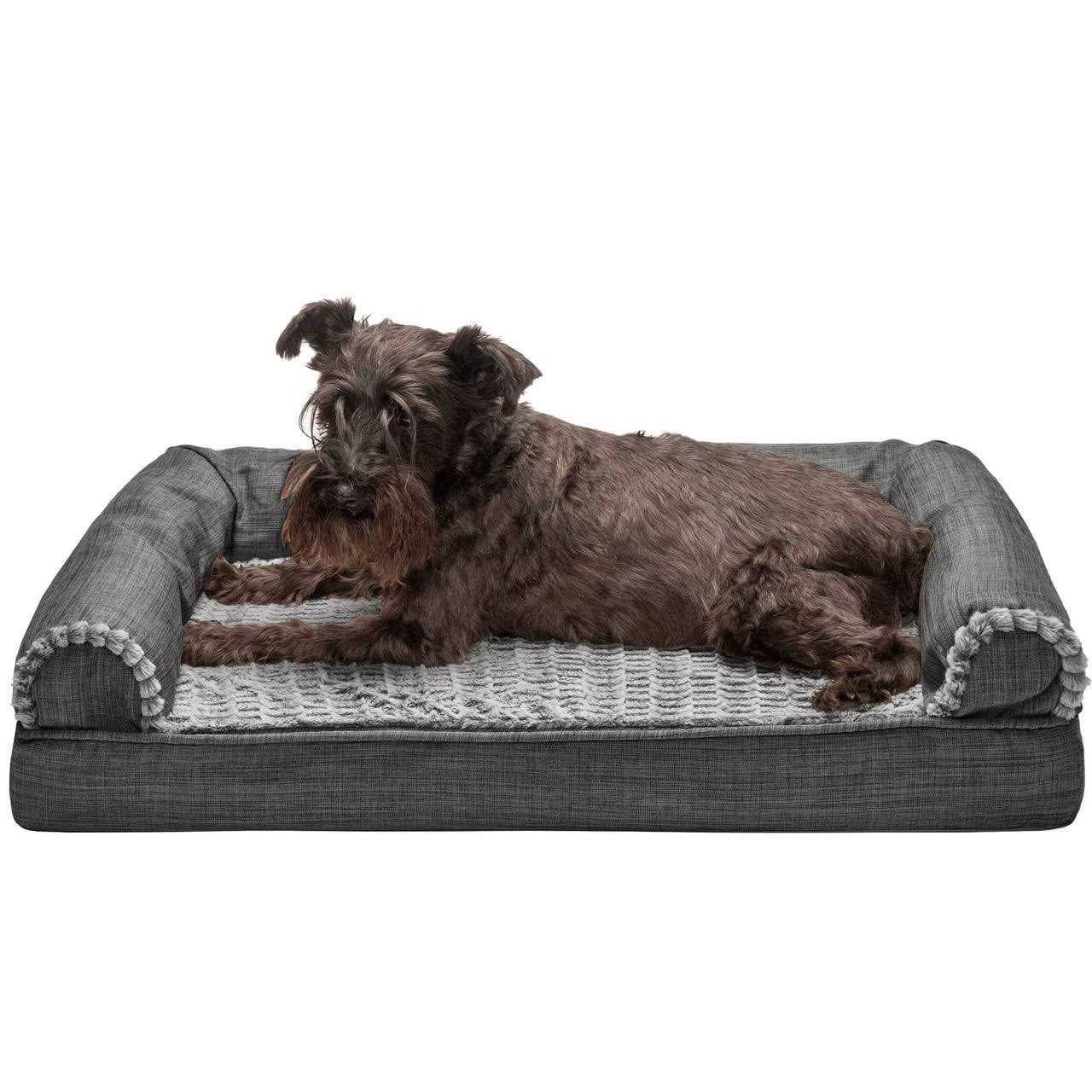 FurHaven Luxe Fur & Performance Linen Sofa Bed - Pet Supplies online store