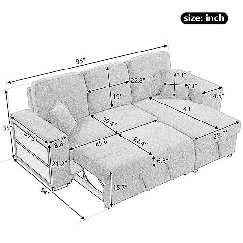 108'' Modern U Shape Sectional Sofa, 7 Seat Fabric Living Room Furniture Sets Couch with 3 Pillows for Apartment, Office, Beige