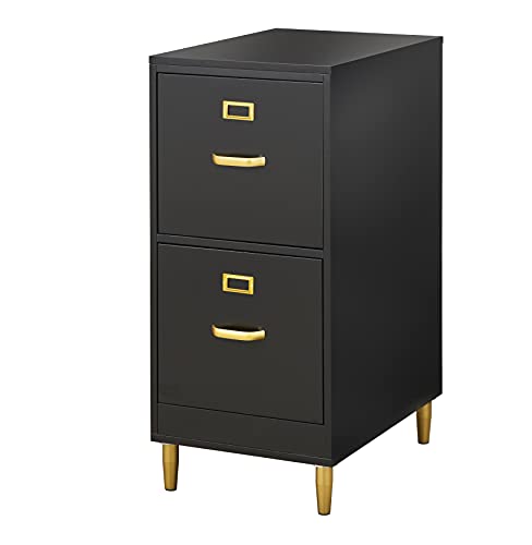 Dixie Mid Century Modern 2-Drawer Home Office Filing Cabinet, White