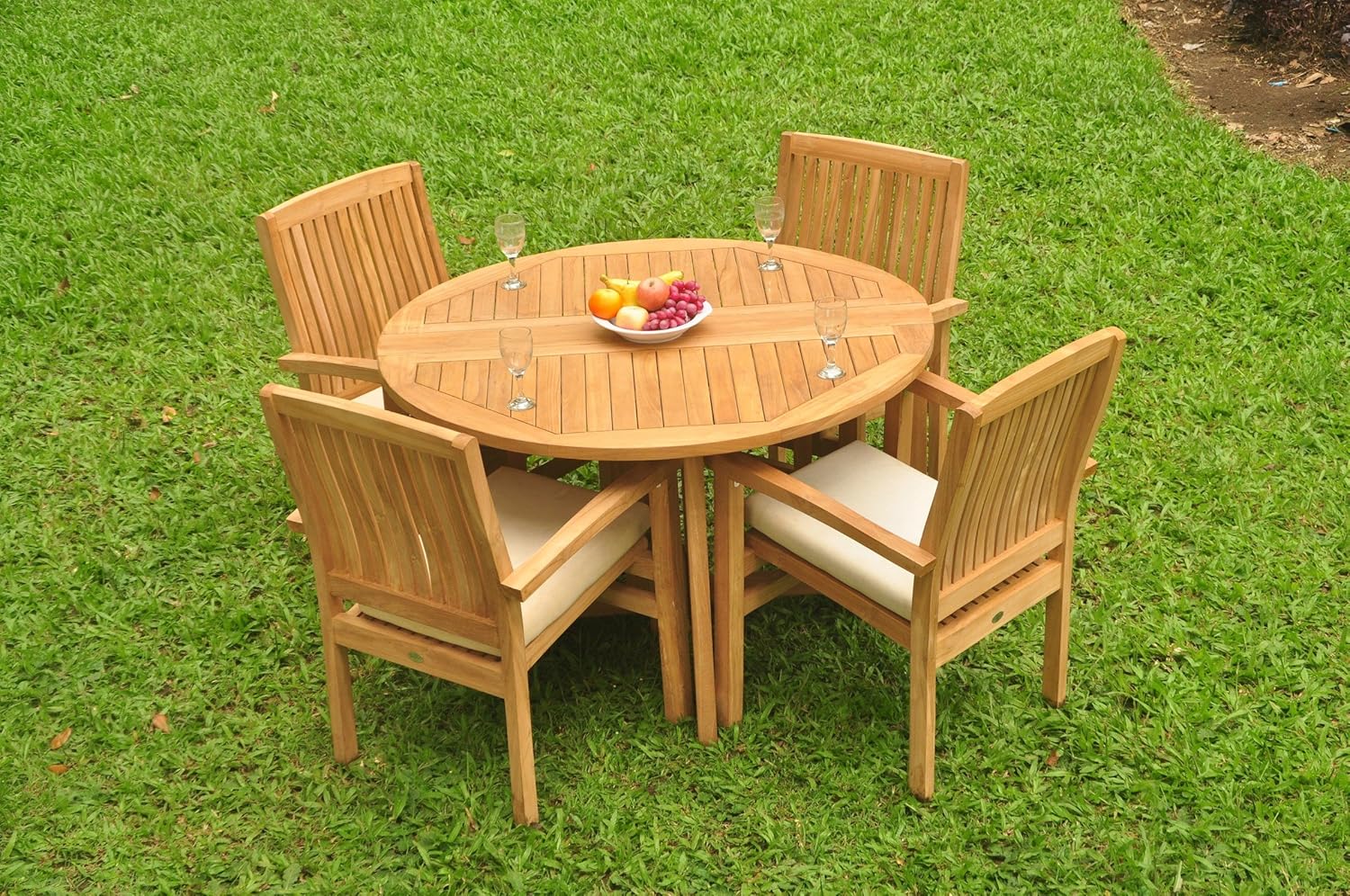 4 Seater Grade-A Teak Wood 5 Pc Dining Set: 48