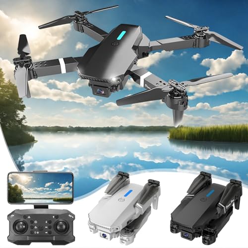 Drone With 1080P HD FPV Camera Remote Control Toys Gifts For Boys Girls With Altitude Hold Headless Mode Start Speed Adjustment (Gray)