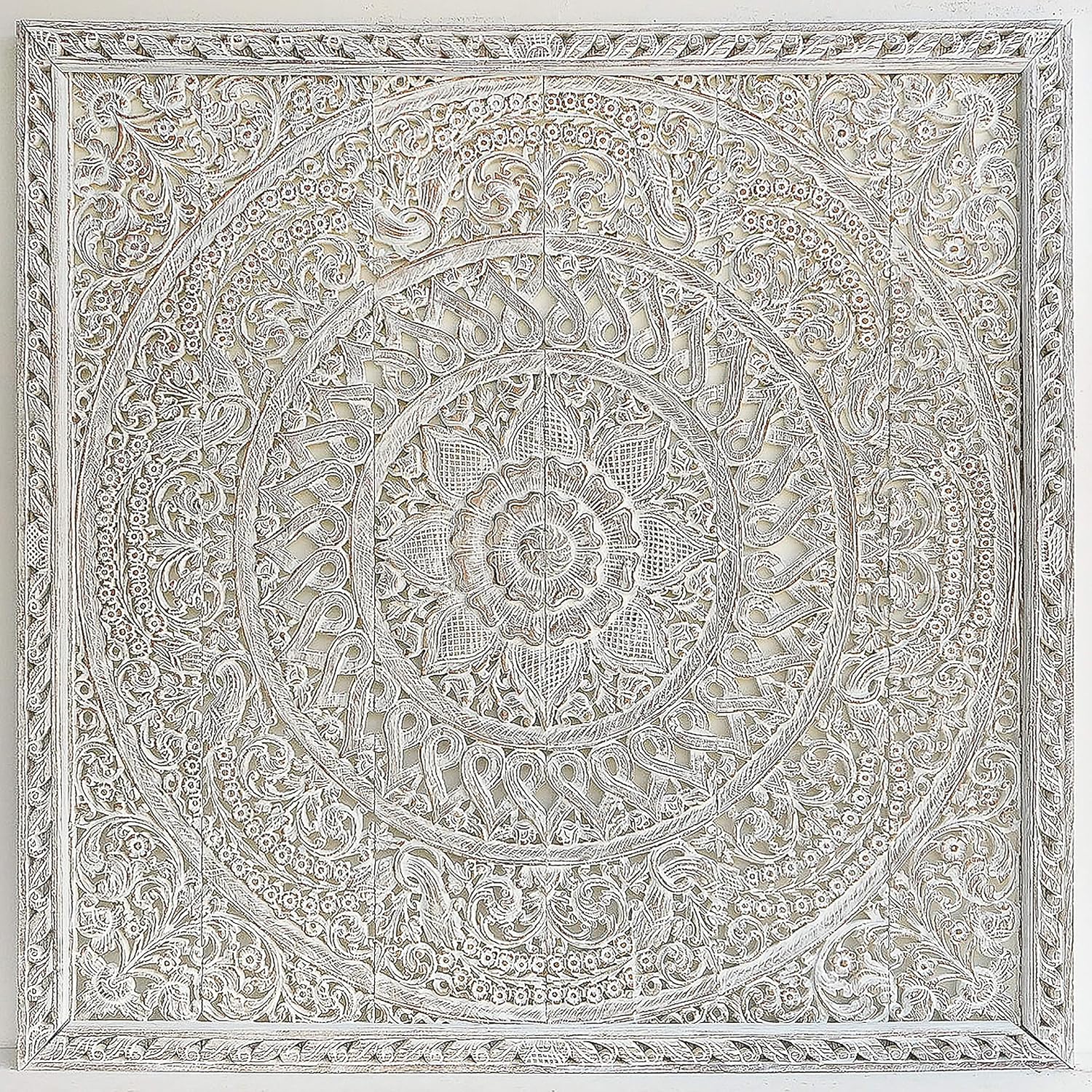 Bohemian Wooden Headboard Wall Art Hanging King Size Extra Thick Teak Wood Weathered Panels Coastal Decoration Thailand 72 Inches