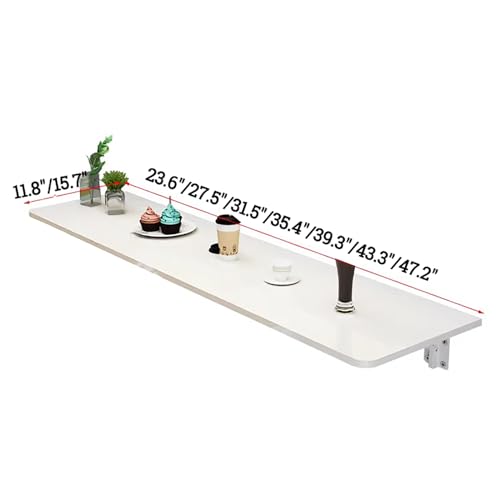 Folding Wall Mounted Table, Wooden Wall Kitchen Table & Dining Table Desk,Narrow Long Wall Table Fold Down,Floating Wall Mounted Desk,Bar Tables,Workbench,for Home Bar Office Laundry