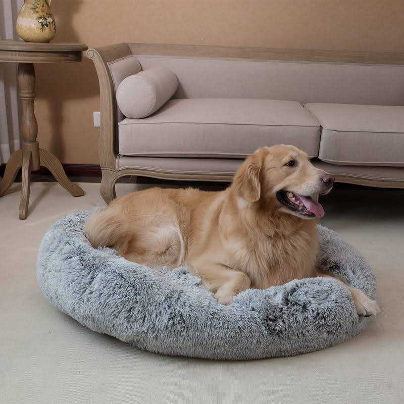 coohom Oval calming Donut cuddler Dog Bed,Shag Faux Fur cat Bed Washable Round Pillow Pet Bed for Small Medium Dogs - Pet Supplies online store