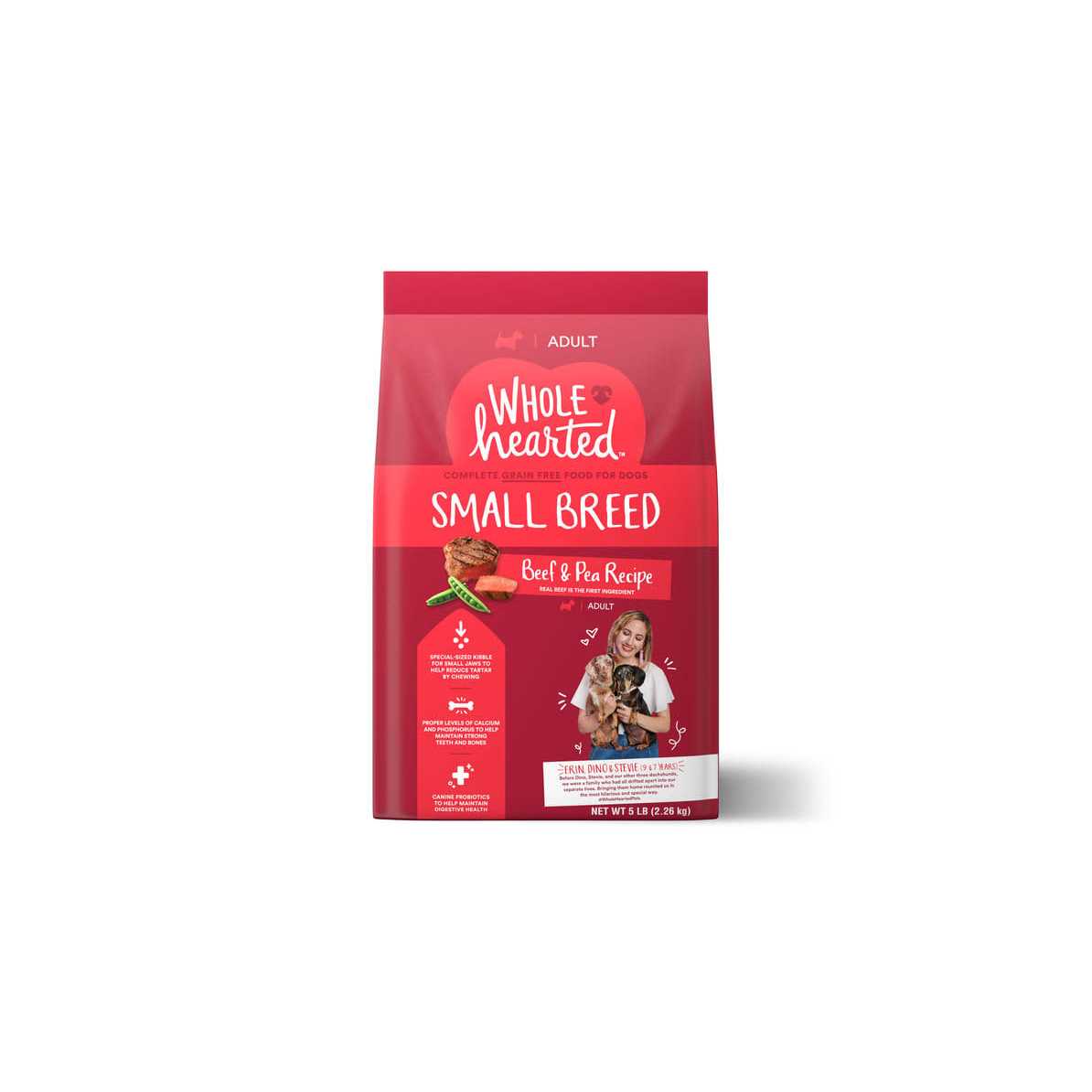 WholeHearted Grain Free Beef & Pea Recipe Small Breed Adult Dry Dog Food - Pet Supplies online store