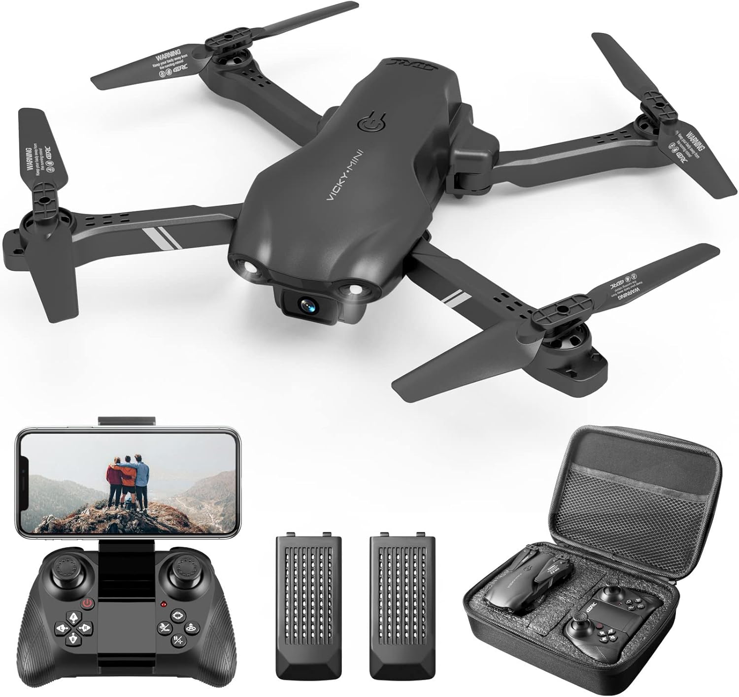 DRONEEYE V13 Drone with 1080P HD FPV Camera Adults, Mini RC Quadcopter for kids With Waypoint Functions,Headless Mode, Altitude Hold,Gesture Selfie,3D Flips,Beginners boy Toys Gifts
