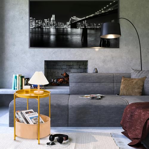 Small Side End Table, Round Bedside Table with Felt Storage Basket, Metal Nightstand with Removable Tray for Living Room, Bedroom, Bathroom, Home and Office, Blue