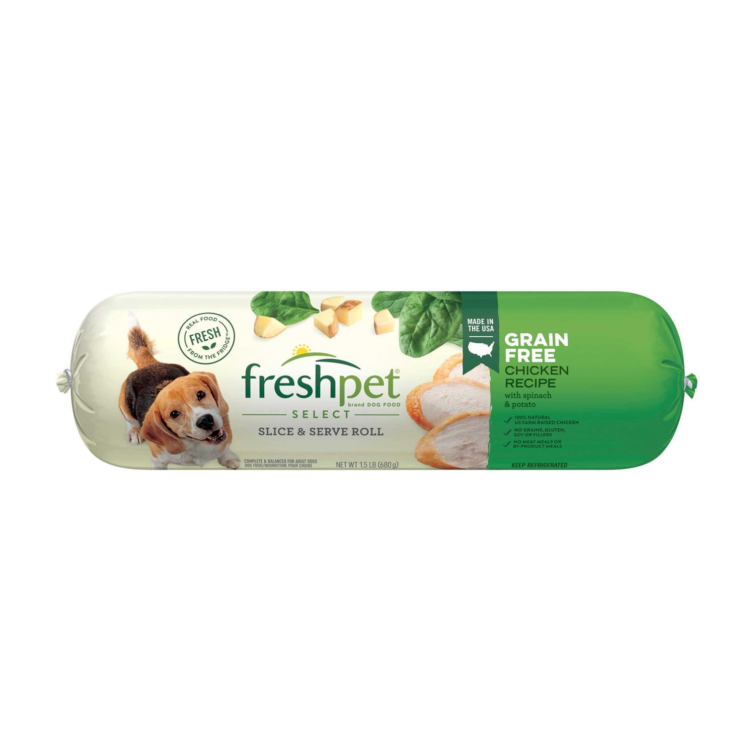 Freshpet Select Grain Free Chicken Recipe Slice & Serve Roll Dog Food - Pet Supplies online store
