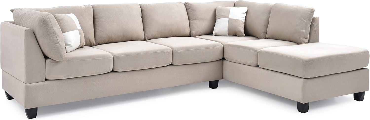 Glory Furniture Malone Sectional, Beige