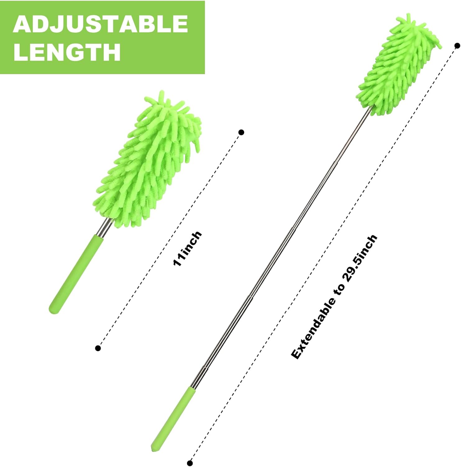 Microfiber Duster for Cleaning, YIMICOO 4PCS Hand Washable Dusters with Extension Pole, Extendable Cleaning Supplies for Home,Office,Car,Window,Furniture,Ceiling Fan