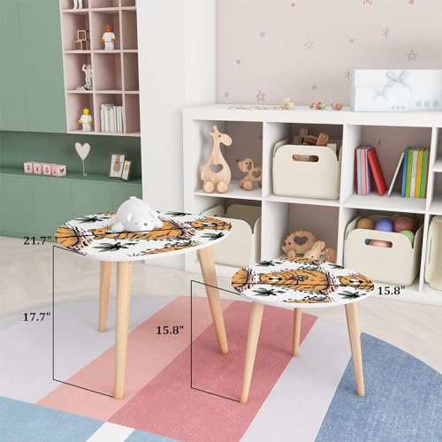 Small Coffee Nesting Table Cute Lovely Seamless Pattern Hamsters Good for Textile Fabric Website Triangle End Table Center Table Set of 2 Modern Side Table for Living Room Bedroom Balcony