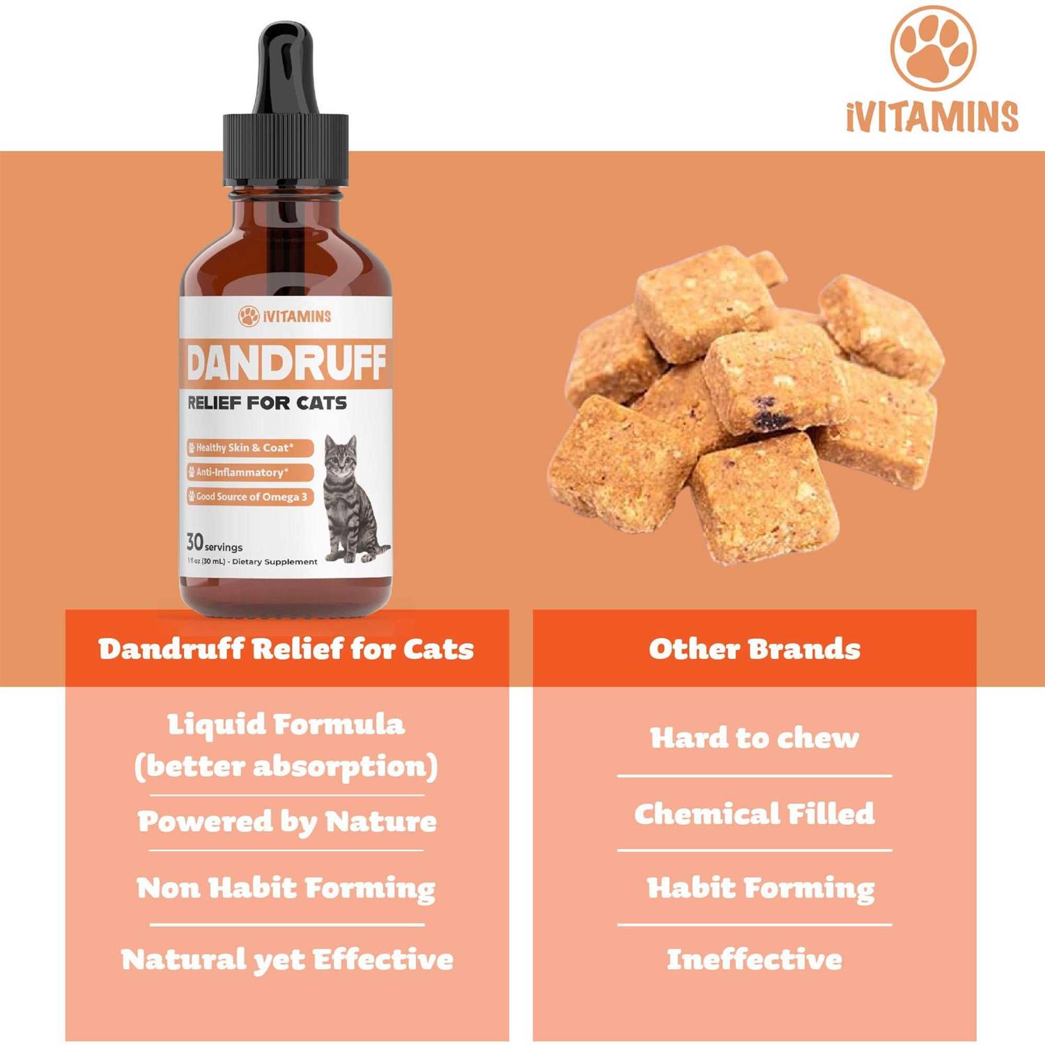 Cat Dandruff Treatment Salmon Oil for Cat Naturally Supports a Health Skin & Coat - Pet Supplies online store