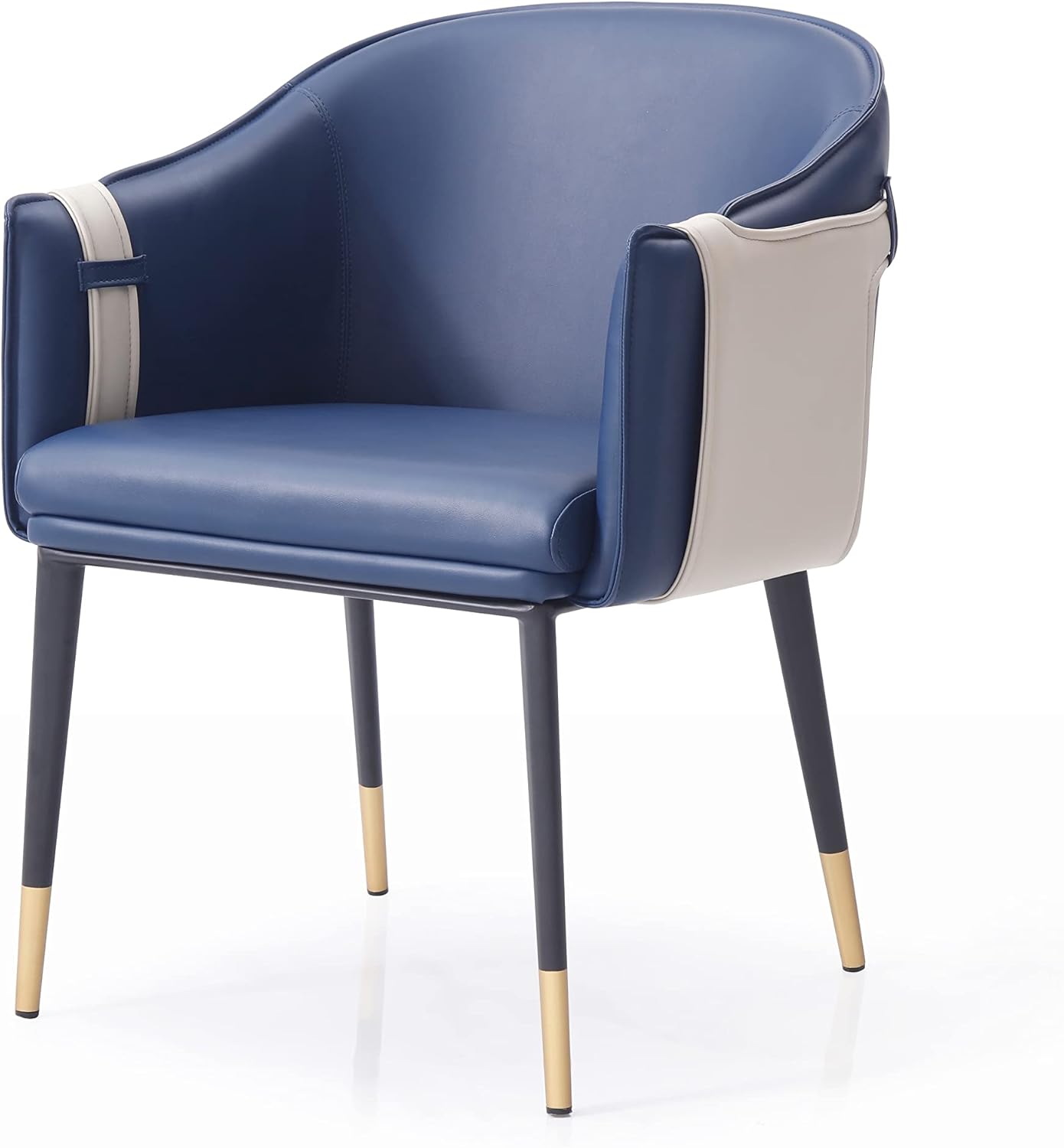 Overstock Modrest Calder Blue & Beige Bonded Leather Dining Chair
