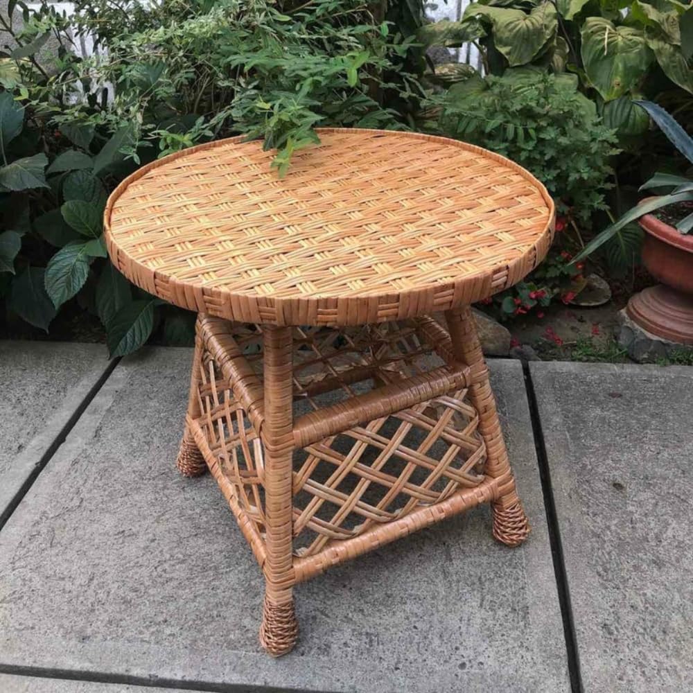 Round Coffee Table, Rattan Coffee Table, Rattan Side Table, Mid Century Coffee Table, Wood Coffee Table, Small Coffee Table, Home Decor, 24