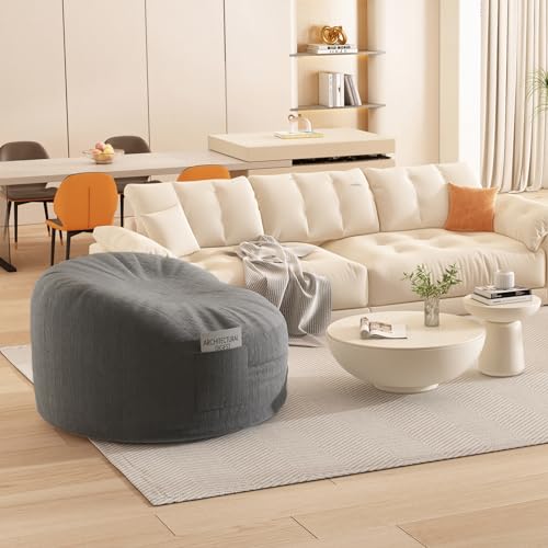 Memory Foam Bean Bag,Multiple Sizes Bean Bag Chairs for Adults,Fluffy Couch for Living Room Bedroom College Dorm,Bean Bag Chair with Filler Included