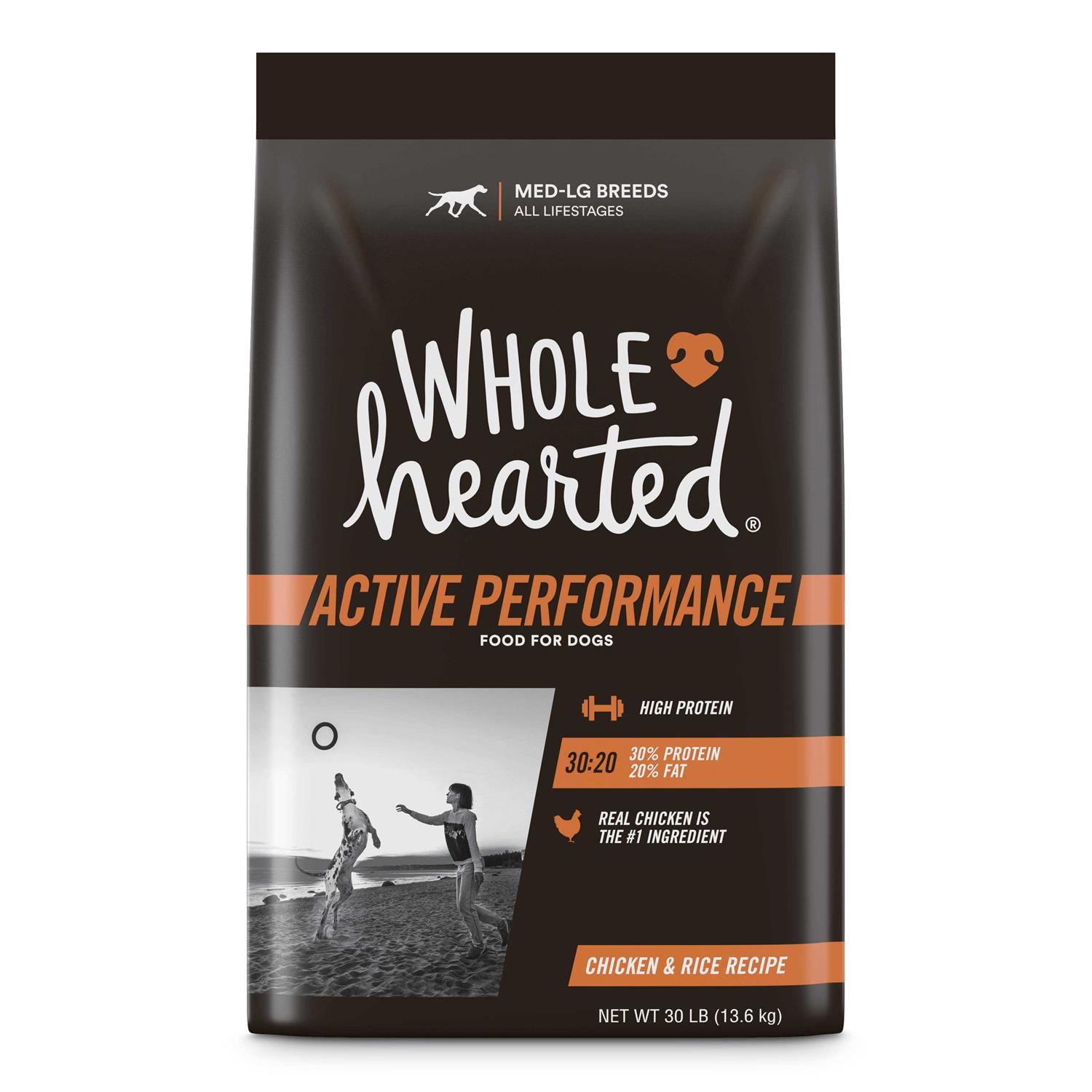 WholeHearted Active Performance High-Protein Chicken & Rice Recipe Dry Dog Food - Pet Supplies online store