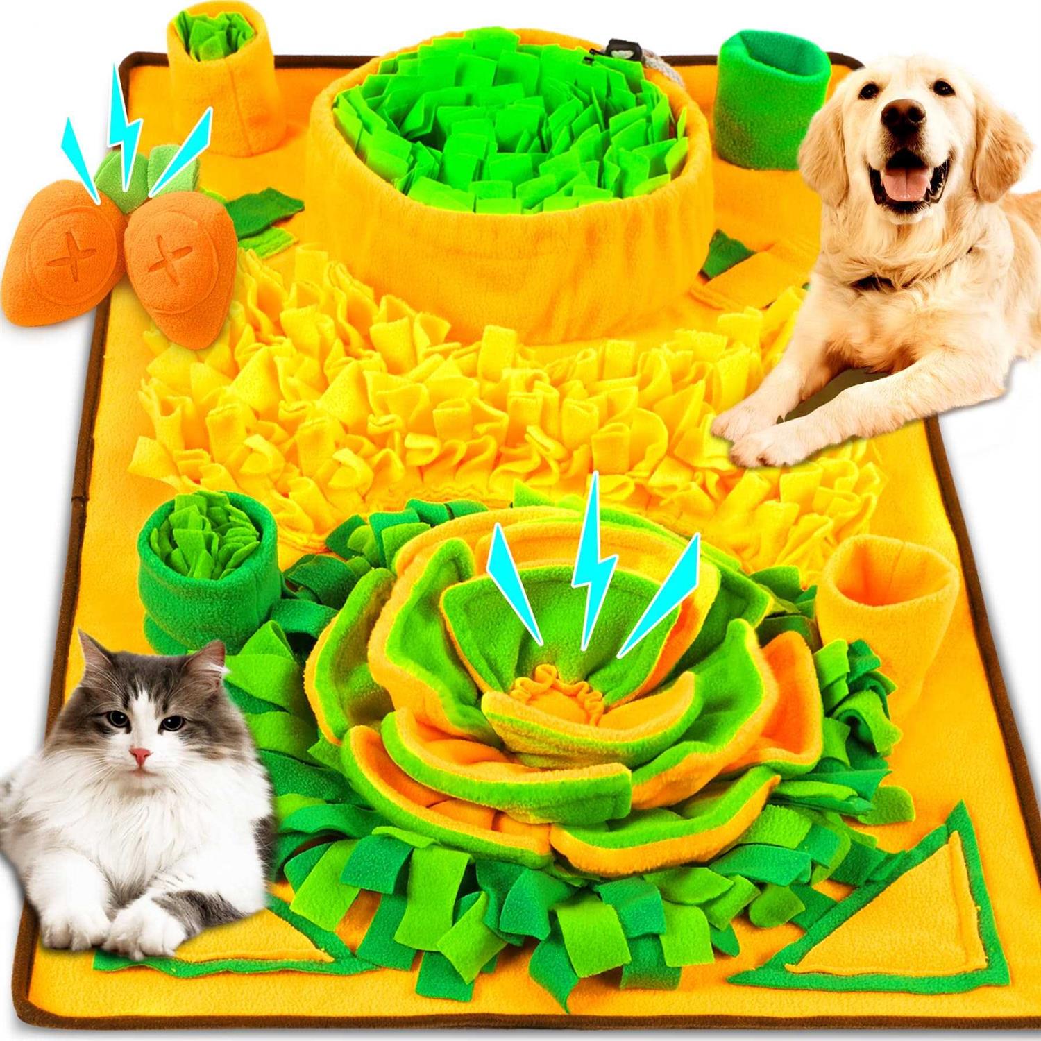 Snuffle Mat for Dog Large Breed Medium Small Dog Non-slip Carrot Snuffle Mat for Dog Enrichment Cat Snuffle Mat Sniffle Interactive Treat Game - Pet Supplies online store