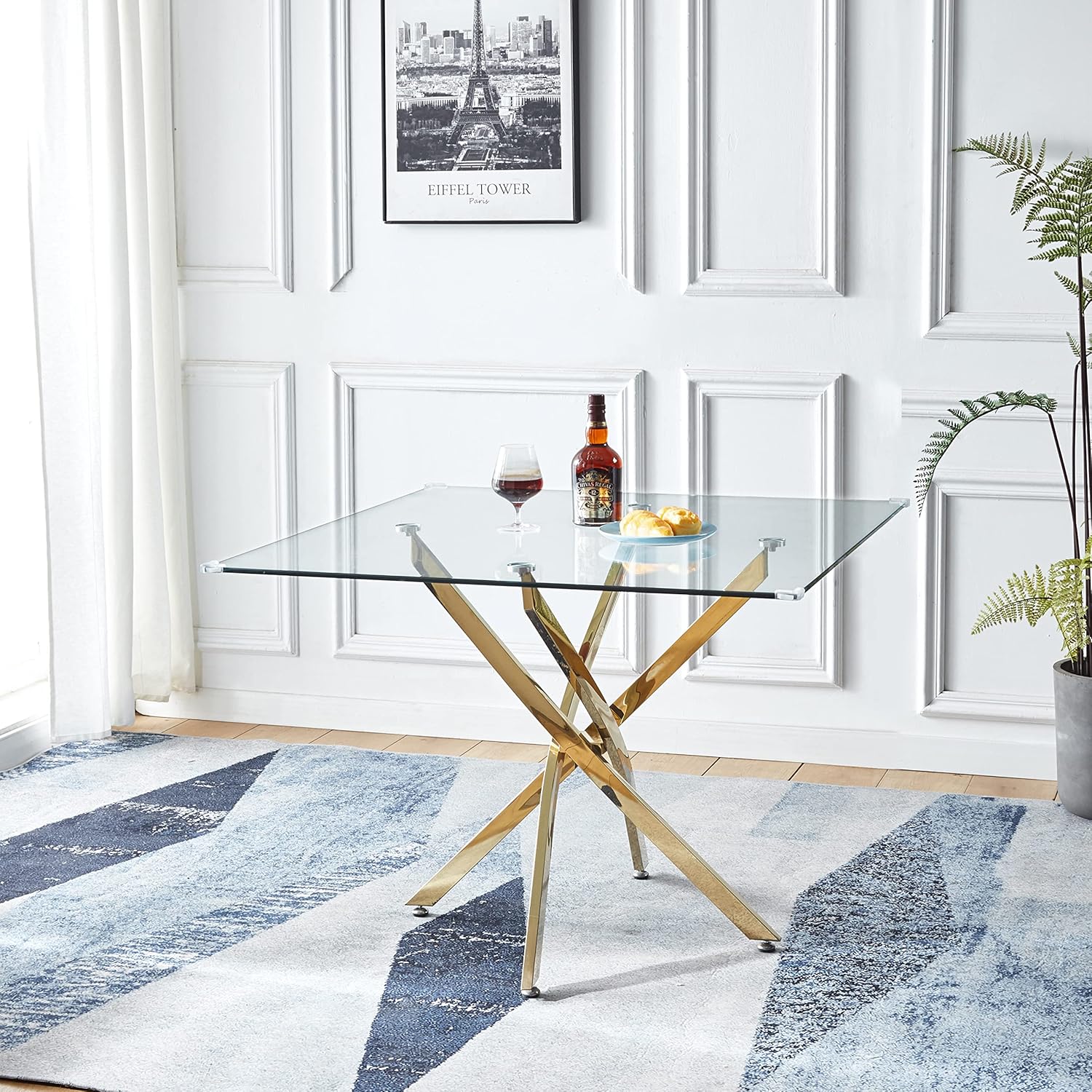 HomVent Minimalist Square Dining Table for for Breakfast,Kitchen & Dining Room Tables,0.39