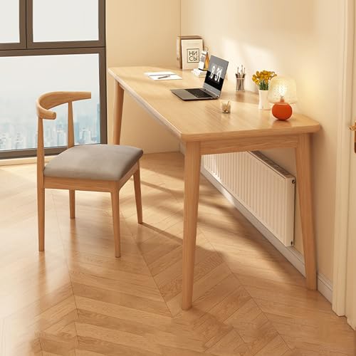 Home Office Desks and Chair Set, Gaming Desk Large Under-Table Space, Solid Wood Leg, Easy Assembly - L Shaped Computer Desk Ideal for Corner Rooms Storage In Bedroom(Natural,B_39.4*21.7*29.5I