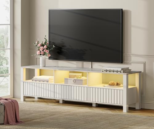 WAMPAT TV Stand for TVs up to 85 Inches, Vintage Grey Modern Entertainment Center for 32-85 inch TV Console Table, Media TV Cabinet with Storage for Living Room & Bedroom, 88 Inch