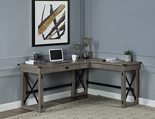 Acme Talmar Wooden Writing Desk with Lift Top in Weathered Gray