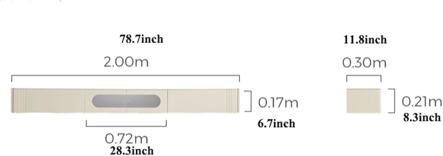 TV Floating Cabinet Modern Floating TV Cabinet with Door and 2 Drawers, Narrow TV Stand Shelf Wall-Mounted Floating Stand for TVs, 78.7 Inch, Cream White Floating TV Shelf