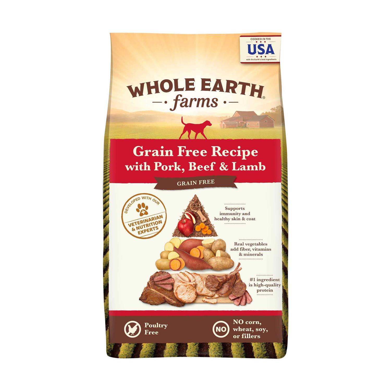 Whole Earth Farms Grain Free Pork Beef & Lamb Recipe Dry Dog Food - Pet Supplies online store