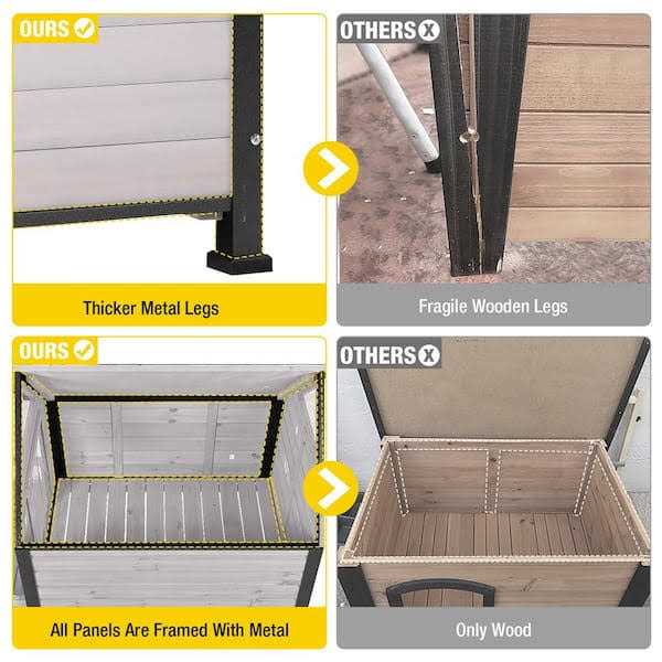 Aivituvin Outdoor Dog House with Porch Strong Iron Frame - Pet Supplies online store