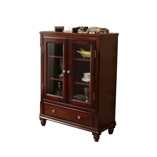 Bufetera Nordic Solid Wood Sideboard Retro Living Room Storage Cabinet Light Luxury Simple Tea Cabinet Wine Cabinet Combination