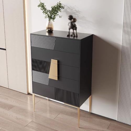 Bufetera Modern Simple Sideboard Light Luxury Large Capacity Storage Cabinet Living Room Tall Solid Wood Drawer Storage Cabinet(A)