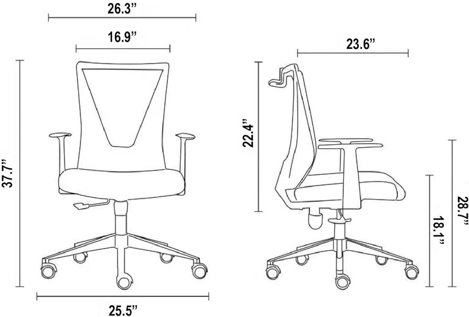 Hobart Low Back Revolving Ergonomic Office Chair