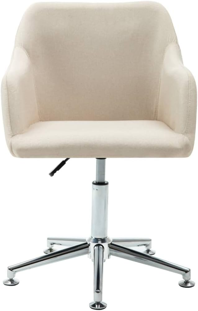 MataldeSwivel Office Chair Cream Fabric-31968