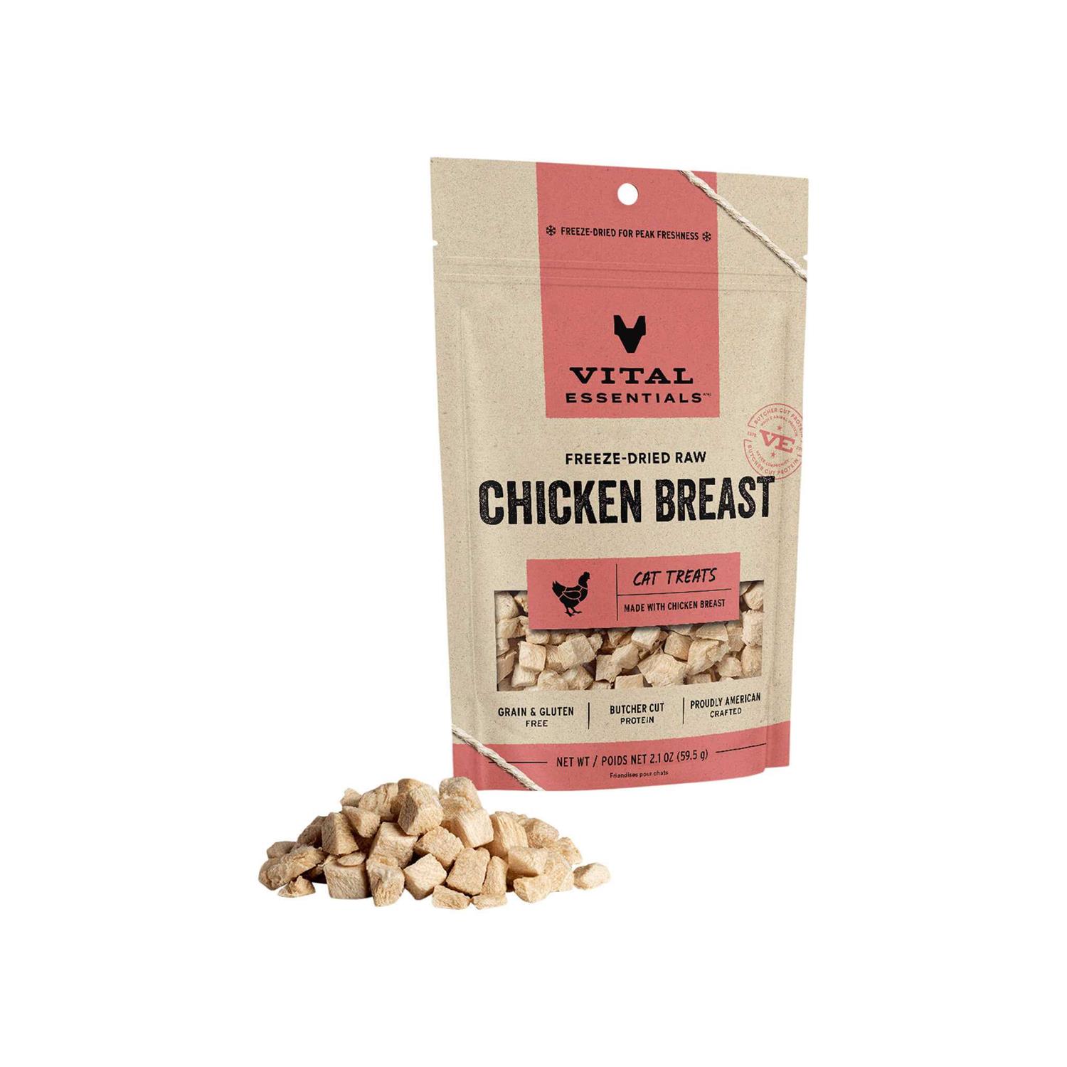 Vital Essentials Freeze-Dried Chicken Breast Cat Treats 2.1 oz - Pet Supplies online store
