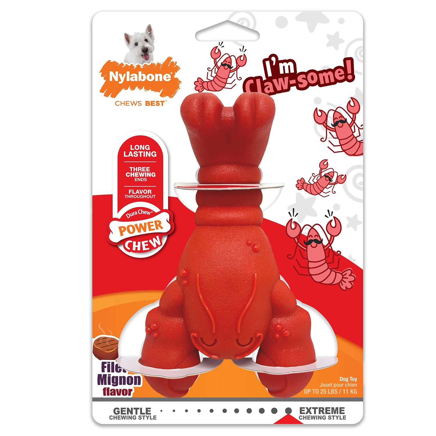 Nylabone Power Chew Lobster Dog Toy Filet Mignon - Pet Supplies online store