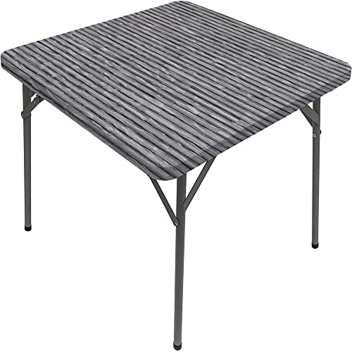 Wood Square Table Cove, Wood Style Texture, Elastic Edge, Suitable for Table Decoration, Buffet and Camping, Fit for 55