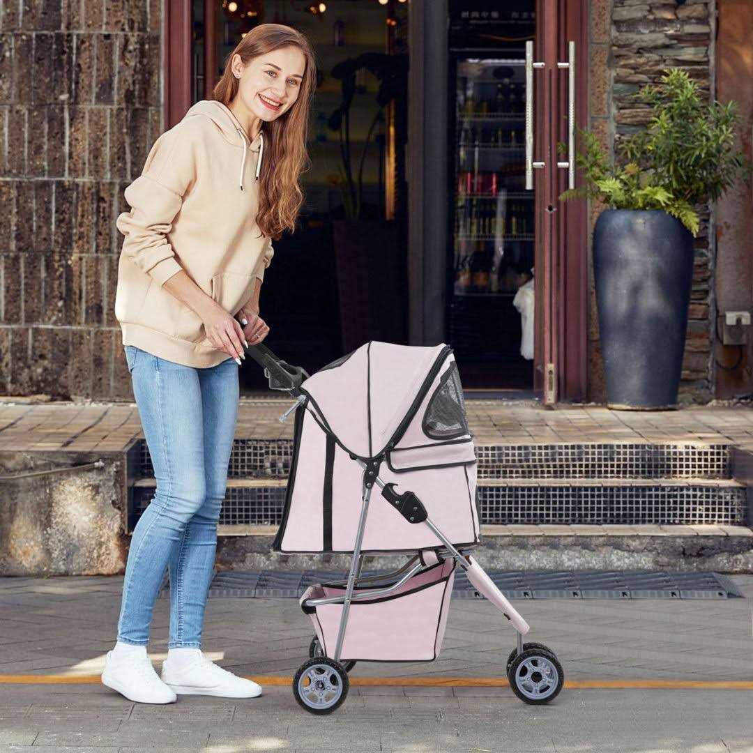 Bestpet Pet Stroller Cat Dog Cage Stroller Travel Folding Carrier - Pet Supplies online store