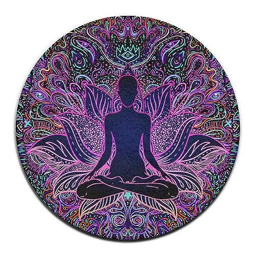 Highly Premium Quality Floor Mat, Large Round Area Rug, Office Chair Decor Mat for Carpet & Hardwood Floors Compatible with Pink Cute Dinosaurs 24inch(60cm)