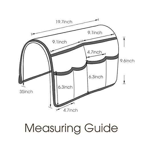 Sofa Chair Armrest Organizer Armchair Caddy for Sofa Couch Remote Control Bedside Storage Organizer Non-Slip Arm Chair Recliner Caddy for TV Remote Control Book Magazines Phone Ipad, Dark Grey