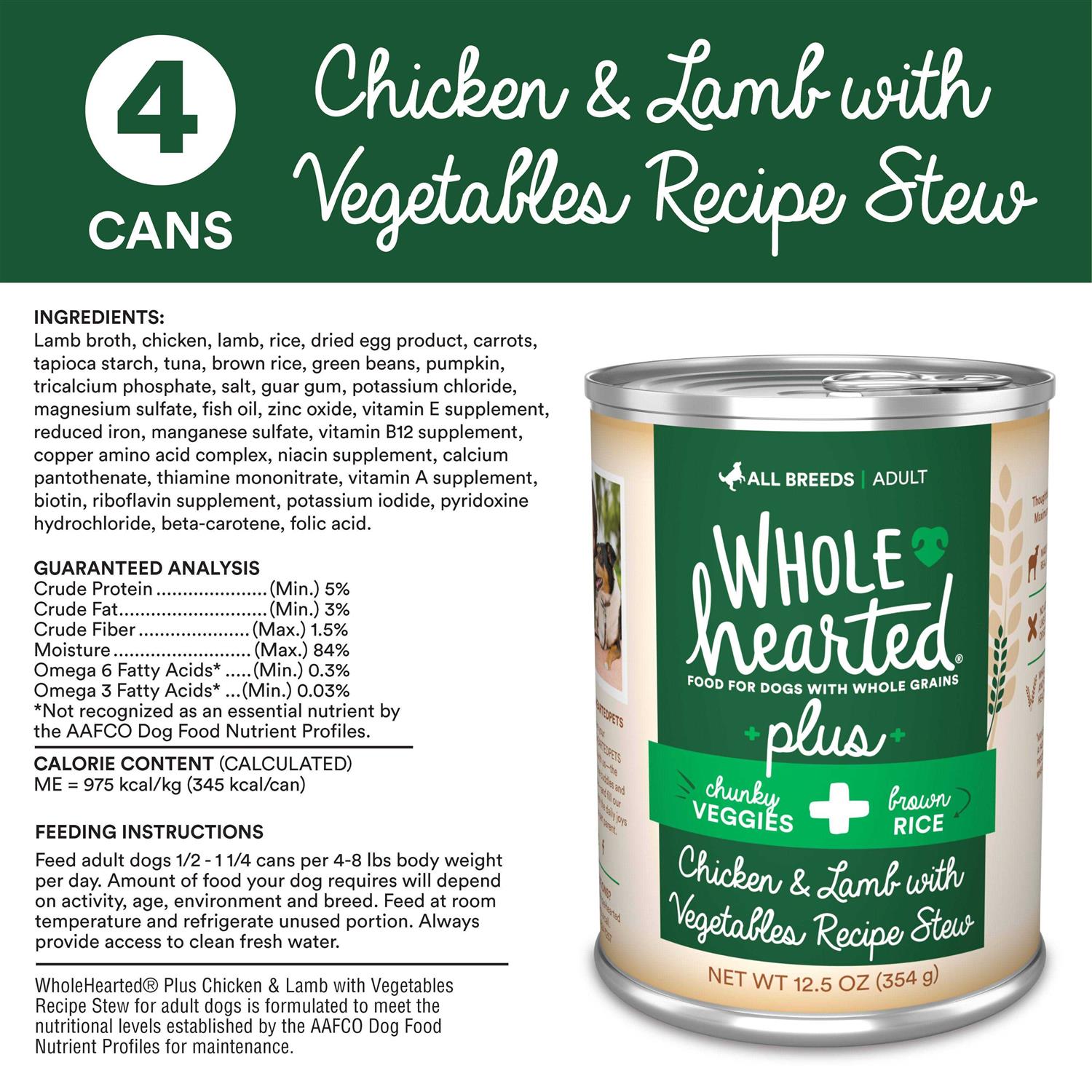 WholeHearted Plus Wet Dog Food Variety Pack for All Life Stages - Pet Supplies online store